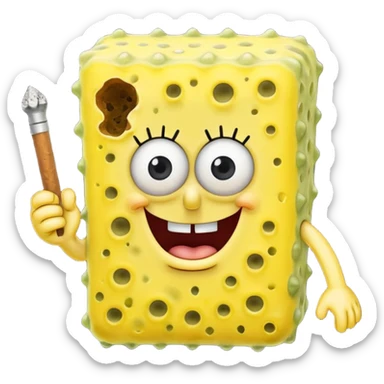 SpongeBob with a blunt sticker
