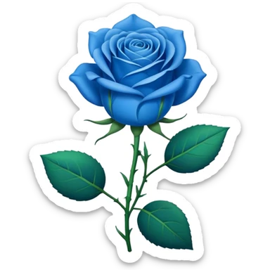 Blue rose, identical to the standard rose emoji but blue in color instead of red sticker