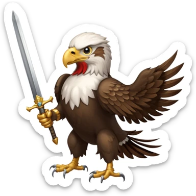 eagle with sword strapped to his front sticker