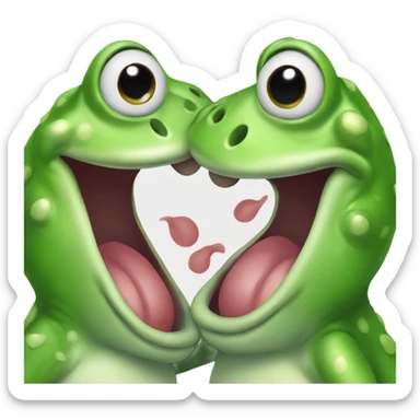 Frogs making out sticker