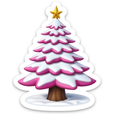 Christmas tree snow pink sticker