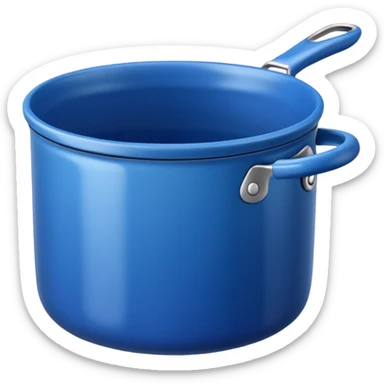 an empty blue kitchen pot sticker