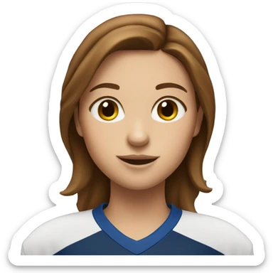 girl hockey player  brown hair sticker