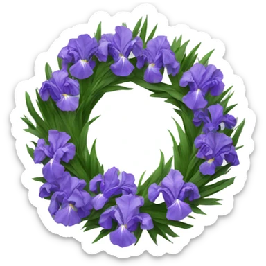 wreath of irises sticker