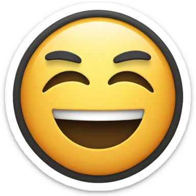 A circular logo with a smiling emoji on it sticker