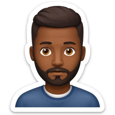 Dark brown skin man with a light beard and a fade haircut with dark brown eyes sticker