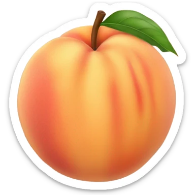 A ripe and large peach, tiger stripes pattern on it sticker