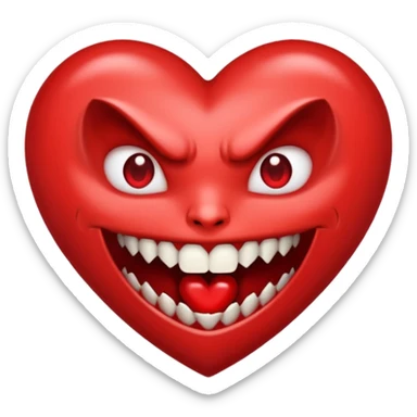 heart vampire fangs sticker
