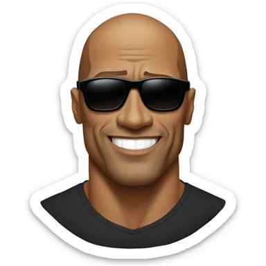 Dwayne Johnson with sunglasses sticker