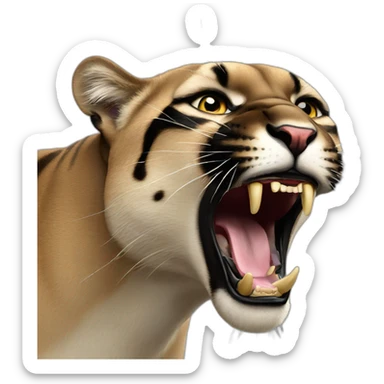 hyper realistic panther roaring sticker