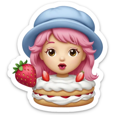 Strawberry shortcake blowing a kiss sticker