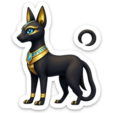 Anubis-Umbreon-Bastet-Fakémon-hybrid-creature (full body)  sticker