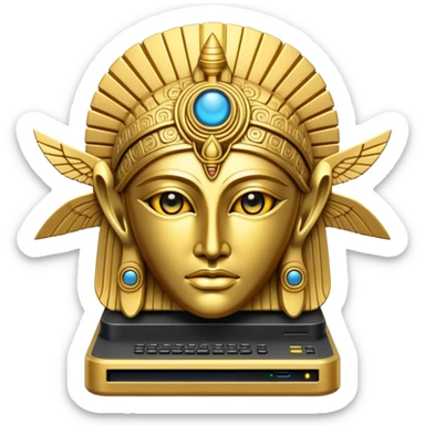 golden ancient anunnaki computer server sticker