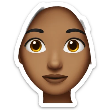 Brown skin woman with black straight hair and big brown eyes sticker