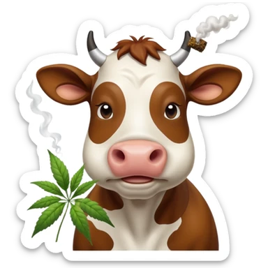 cow smoke weed sticker
