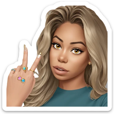 blonde girl with jewelry portrait sticker