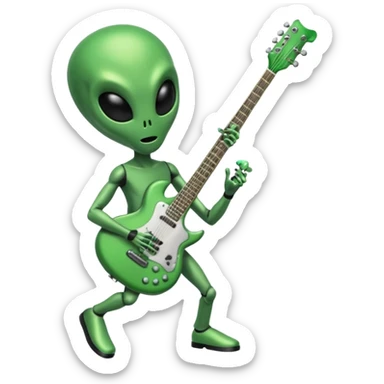 Un alien qui joue de la guitare sticker
