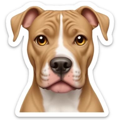 light brown american pitbull terrier with light brown eyes sticker