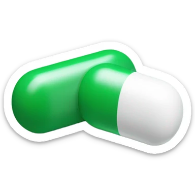 green and white medicine pill sticker