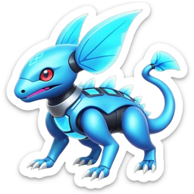  exotic tropical cyber-Protogen-Fakémon-Pokémon-Vernid-creature sticker