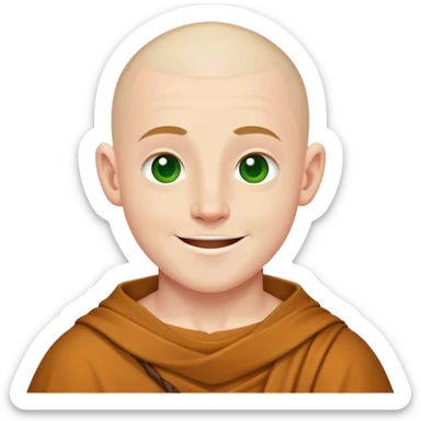 Happy white young male human Irish monk  sticker