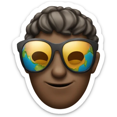 Earth with sunglasses  sticker