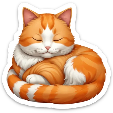 cat, curled up sleeping sticker