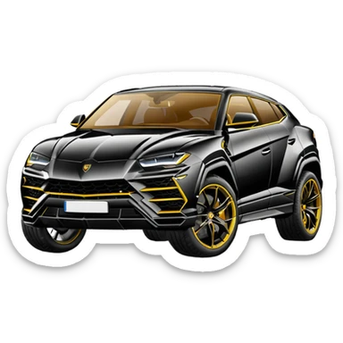 Emoji van de nieuwste labourgini urus in het zwart  sticker