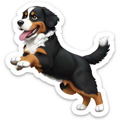 Bernese mountain dog doing gymnastics  sticker