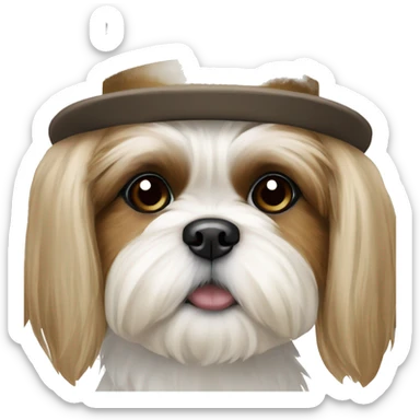 Shih tzu with hat sticker
