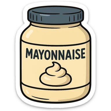 flat toon style mayonnaise jar sticker