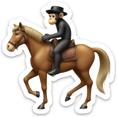 Horse riding a monkey sticker