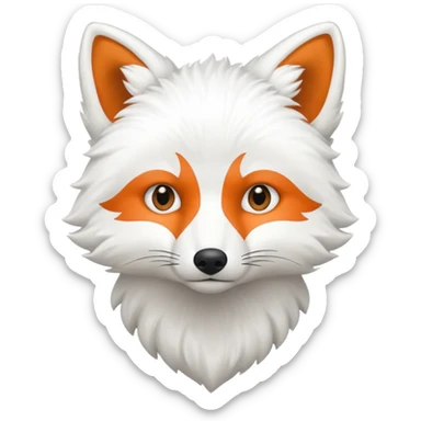 white furred fox sticker