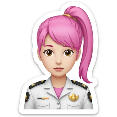 Commander Bloom – pink ponytail pilot in white uniform sticker