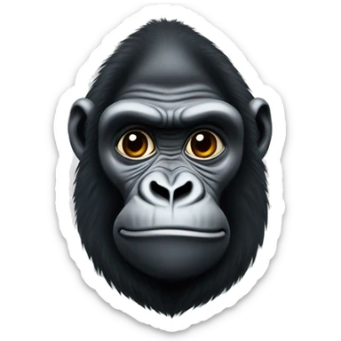 A gorilla wearing a sambaro sticker