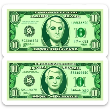 dollar bill sticker