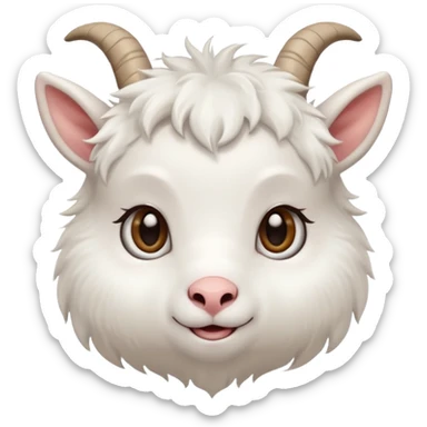little cute goat, simple, charming, expressive face sticker