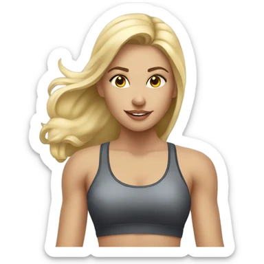 Beautiful blonde girl working out sticker