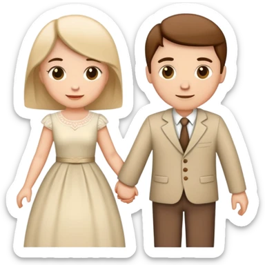 couple holding hands, husband and wife, married couple sticker