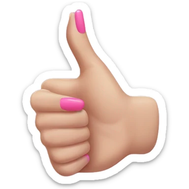 Thumbs up pink nails sticker