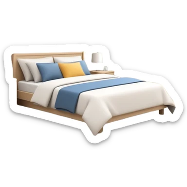 clean and tidy bedroom, everything in place, simple and inviting sticker