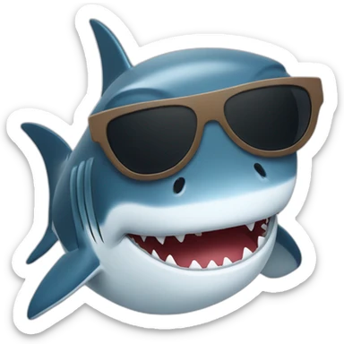 Shark with sunglasses on his eyes sticker