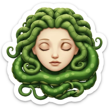 Un demon gorgon qui dort sticker