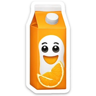 Orange juice box sticker