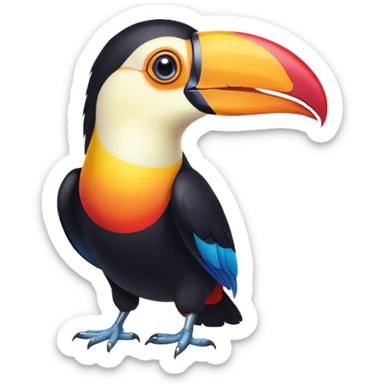 colorful toucan, friendly expression sticker
