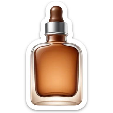 Organic cosmetic in a cristal brown bottle sticker