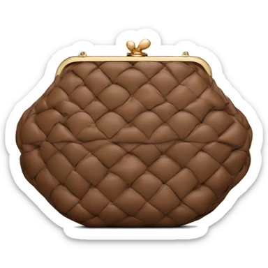 Bottega Venetta Andiamo clutch brown sticker