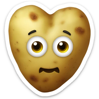 a potato in a heart sticker