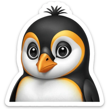 side eyeing penguin sticker
