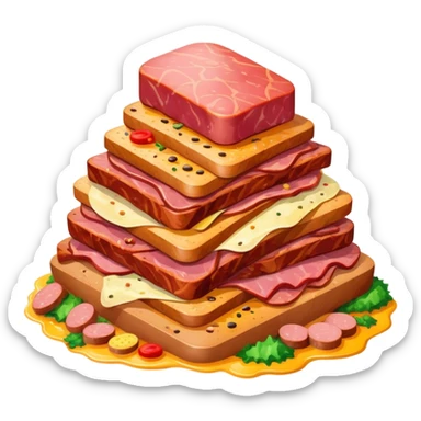 slop art spam meat art landscape  sticker